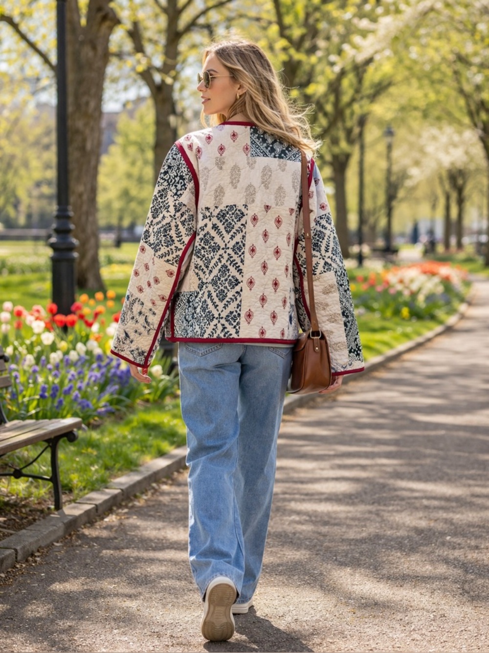 🧵 HANDMADE (by me!) Patchwork Quilted Short Jacket - SMALL/MEDIUM - Picture 3 of 15